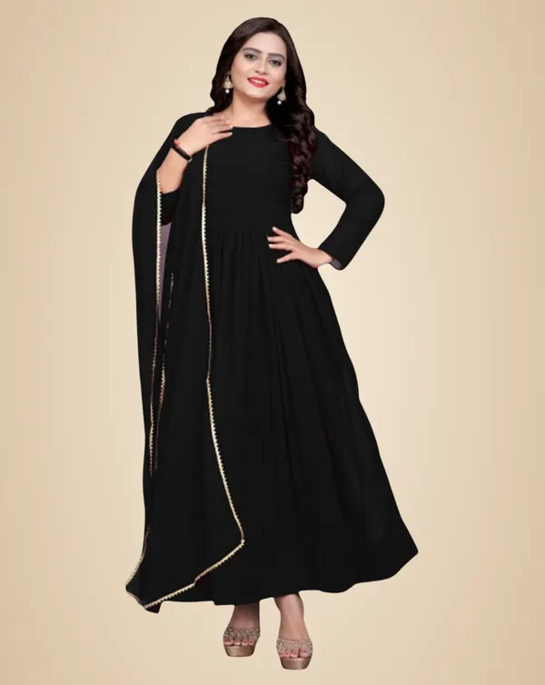 Black_Georgette_Kurti_&_Dupatta_Set_For_Women