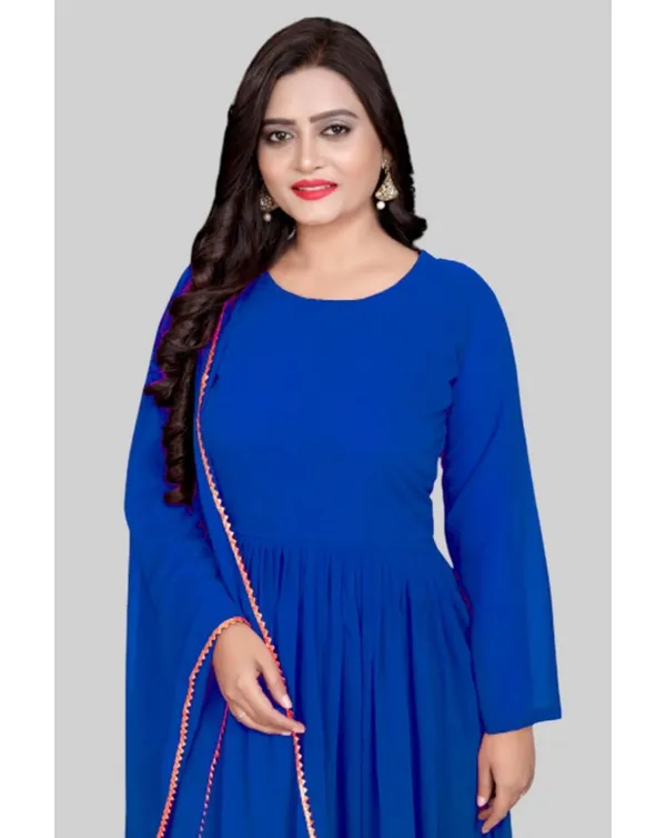 Blue_Georgette_Kurti_&_Dupatta_Set_For_Women