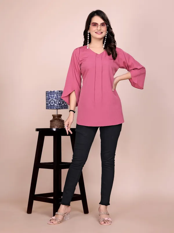 Pink_Rayon_Slub_Top_For_Women