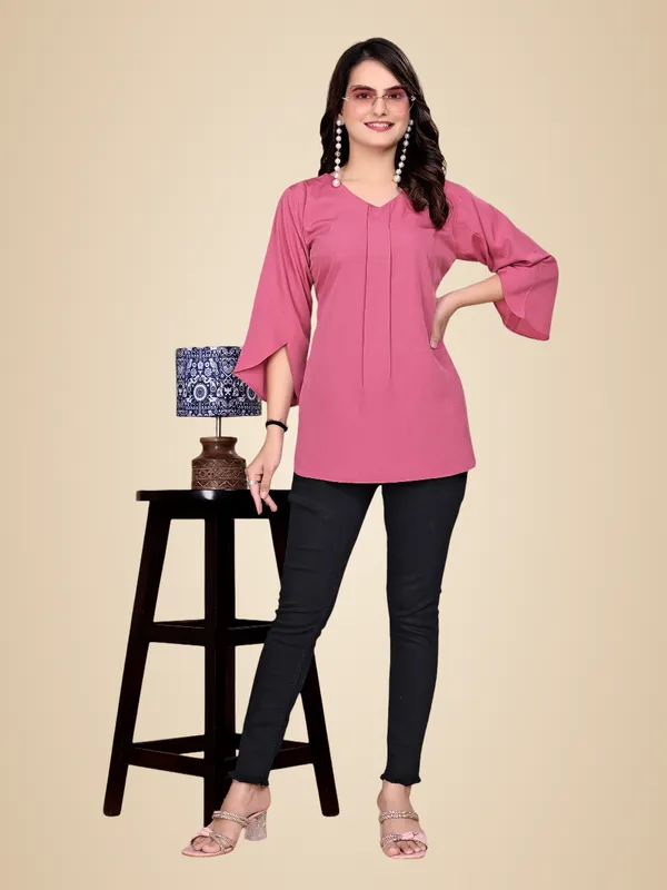 Pink_Rayon_Slub_Top_For_Women