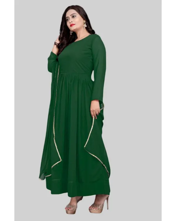 Green_Georgette_Kurti_&_Dupatta_Set_For_Women