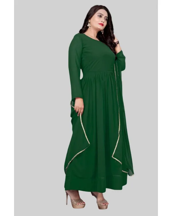 Green_Georgette_Kurti_&_Dupatta_Set_For_Women