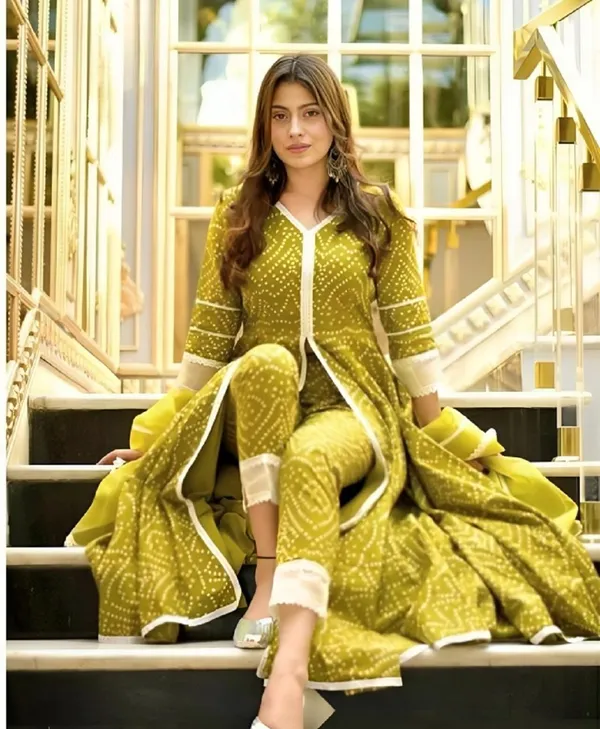 Yellow_Rayon_Slub_Kurta__Pant_&_Dupatta_For_Women