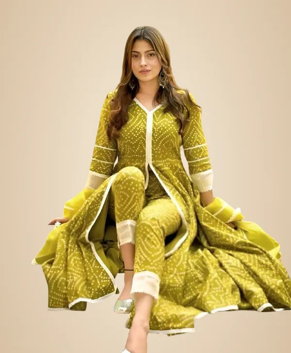 Yellow_Rayon_Slub_Kurta__Pant_&_Dupatta_For_Women