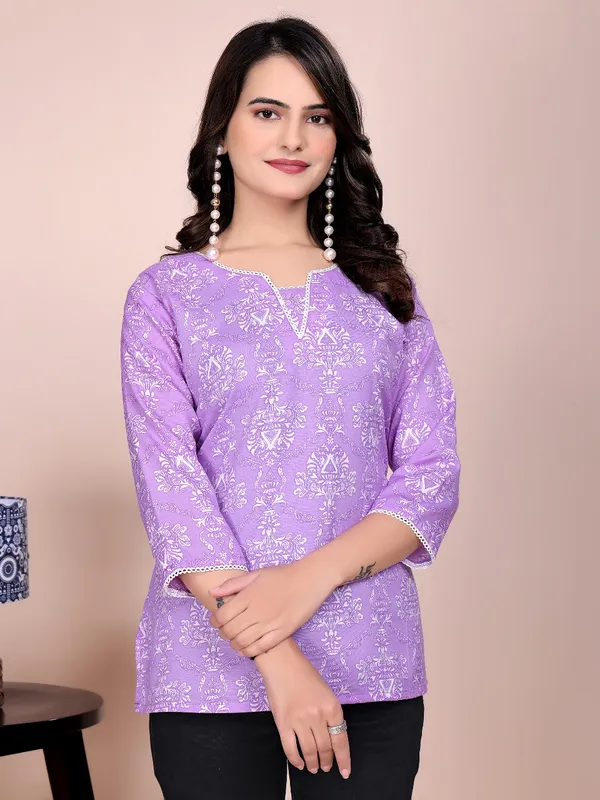 Purple_Rayon_Slub_Tunic_Top_For_Women