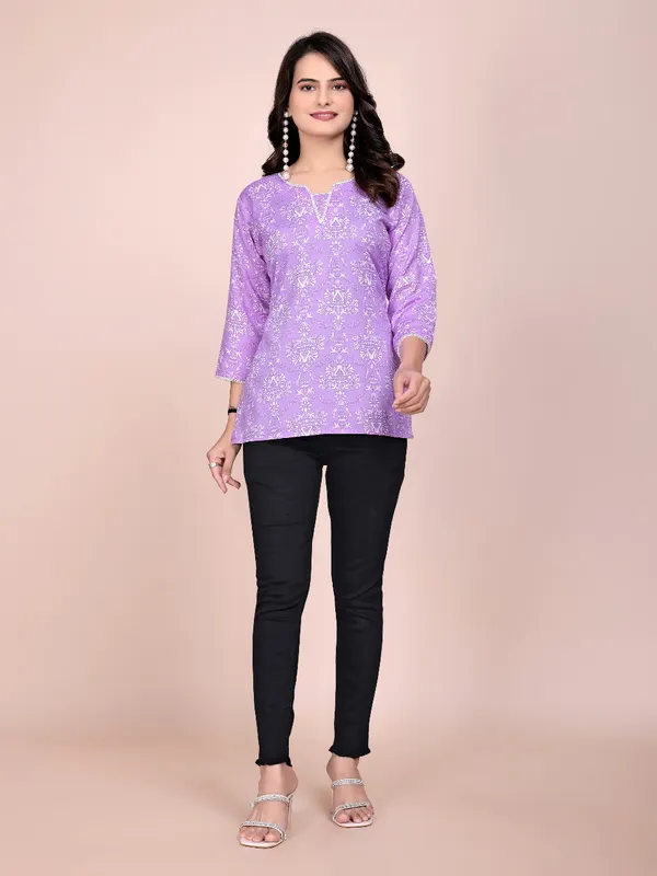 Purple_Rayon_Slub_Tunic_Top_For_Women
