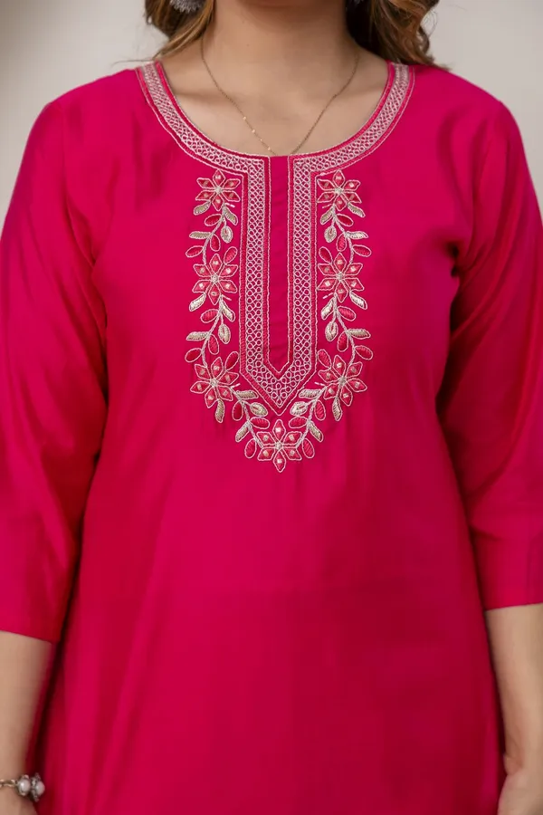 Pink_Pure_Roman_Silk_Kurta__Pant_&_Dupatta_For_Women
