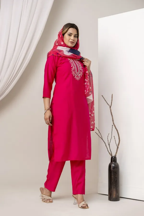 Pink_Pure_Roman_Silk_Kurta__Pant_&_Dupatta_For_Women