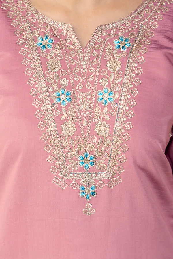 Pink_Pure_Roman_Silk_Kurta_Pant_&_Dupatta_For_Women