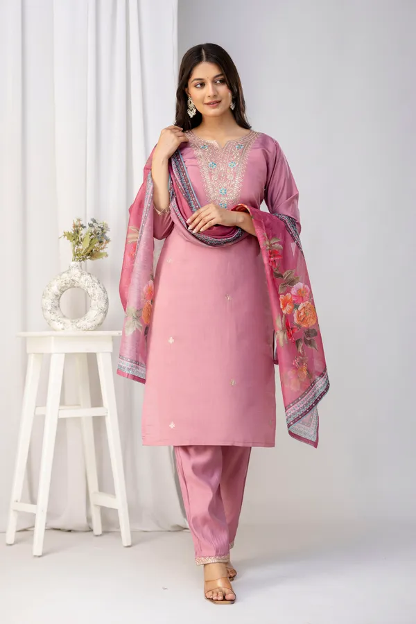 Pink_Pure_Roman_Silk_Kurta_Pant_&_Dupatta_For_Women