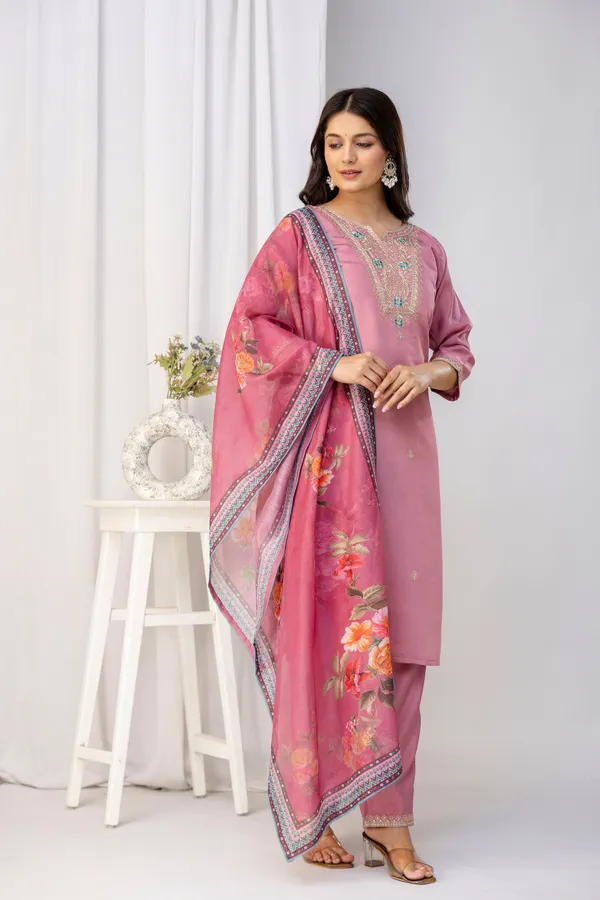 Pink_Pure_Roman_Silk_Kurta_Pant_&_Dupatta_For_Women