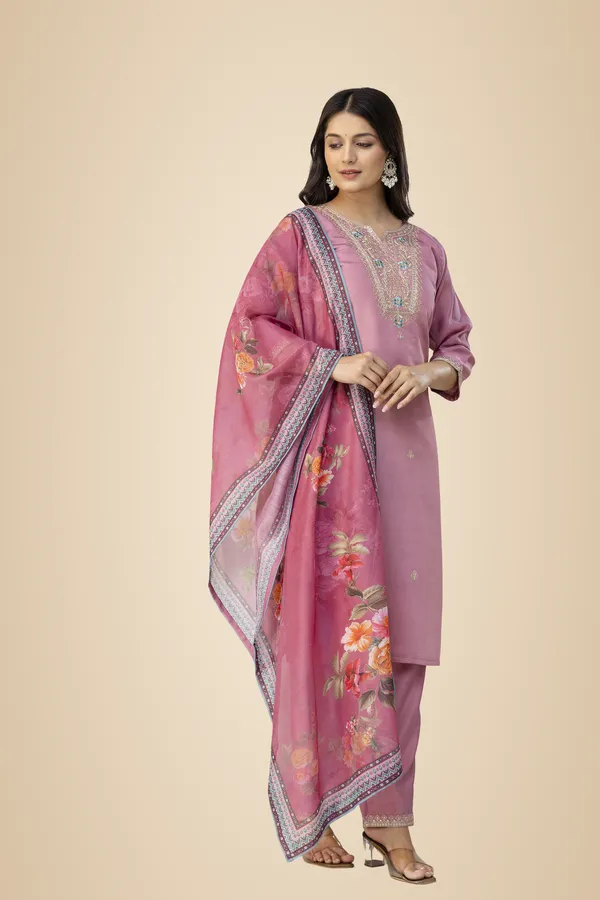 Pink_Pure_Roman_Silk_Kurta_Pant_&_Dupatta_For_Women