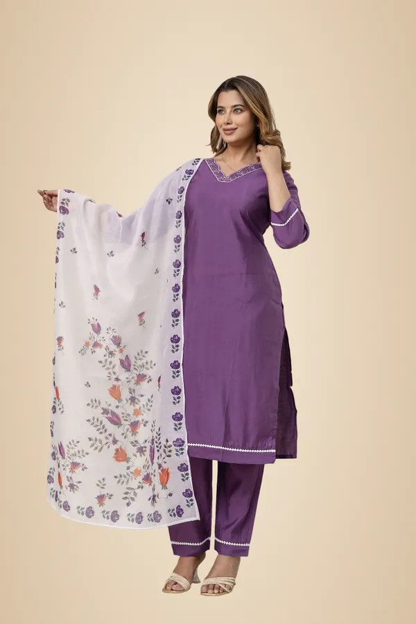 Purple_Pure_Roman_Silk_Kurta__Pant_&_Dupatta_For_Women