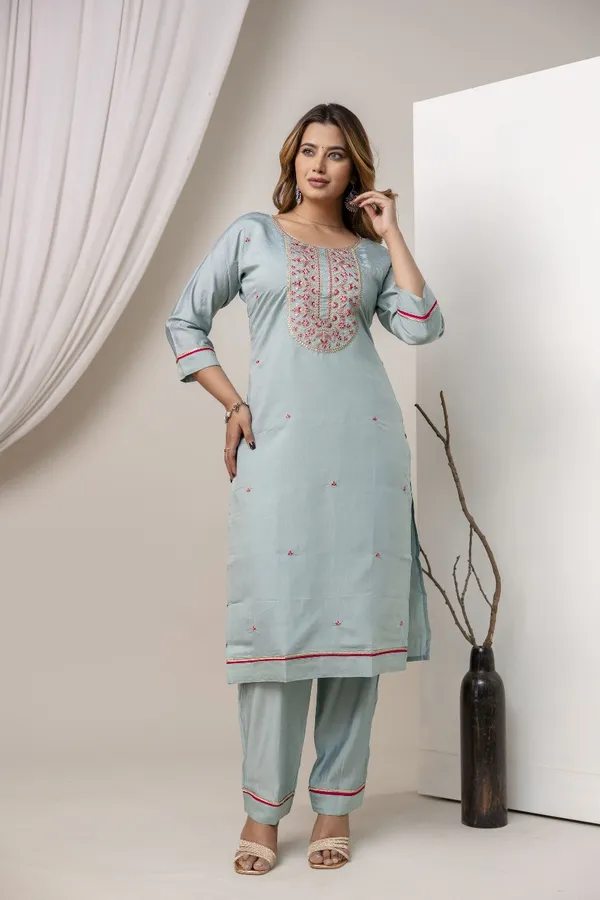Sky_Blue_Pure_Roman_Silk_Kurta_Pant_&_Dupatta_For_Women