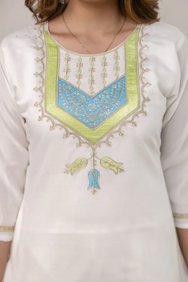 White_Pure_Roman_Silk_Kurta_Pant_&_Dupatta_For_Women