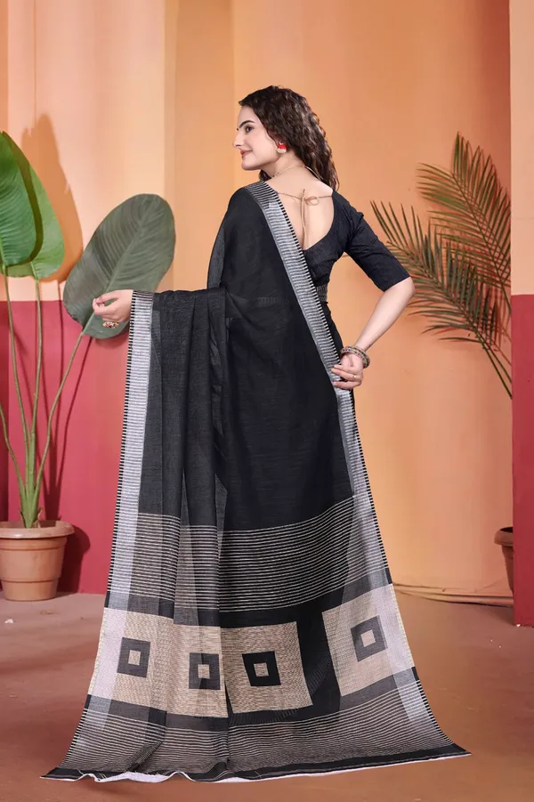 Black_Linen_Saree_For_Women