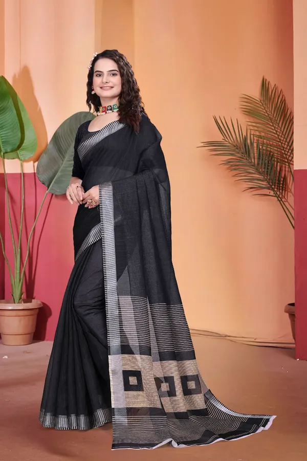 Black_Linen_Saree_For_Women