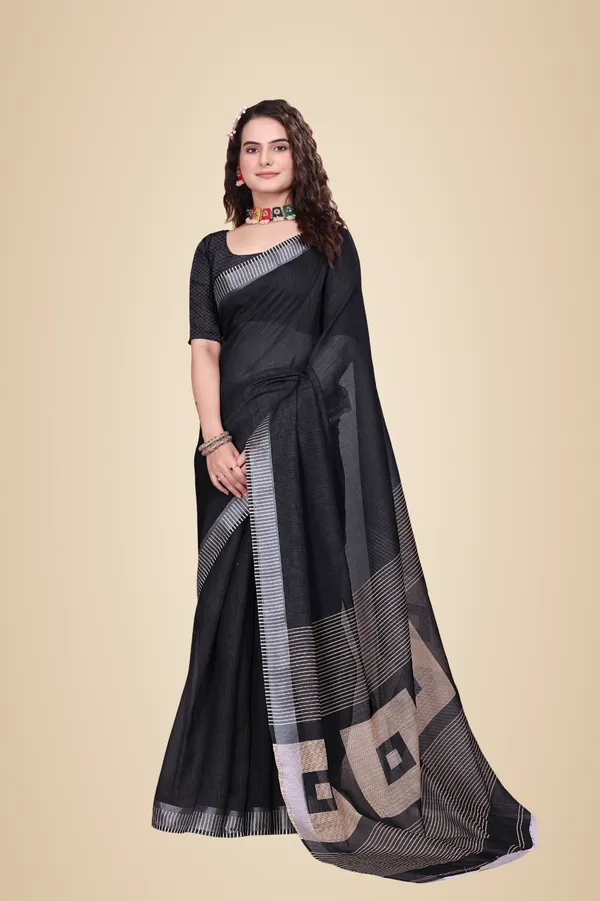 Black_Linen_Saree_For_Women