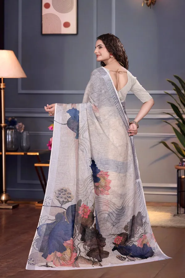 Grey_Linen_Saree_For_Women