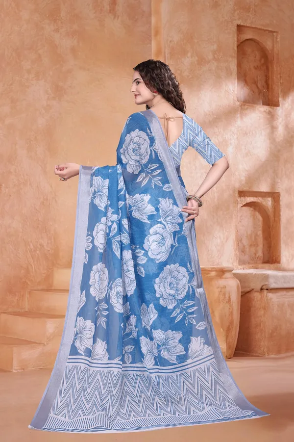 White_Linen_Saree_For_Women