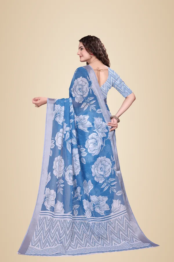 White_Linen_Saree_For_Women