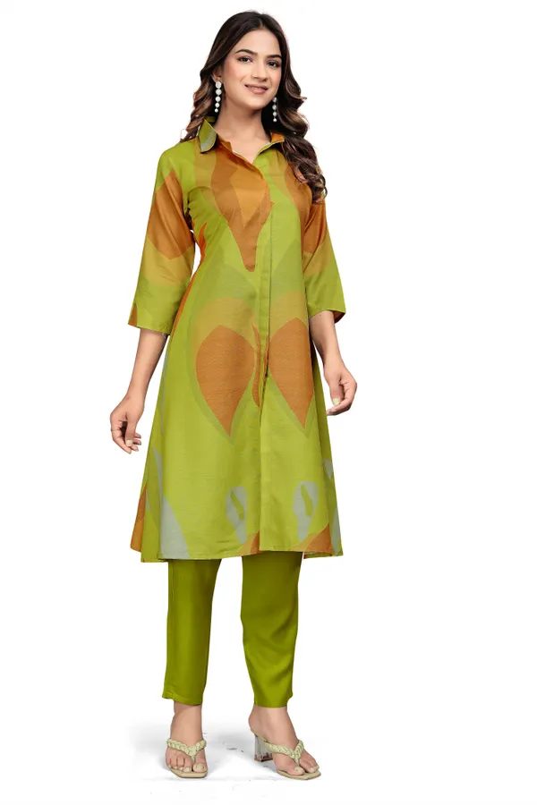 Green_Rayon_Slub_Co_Ord_Set_For_Women
