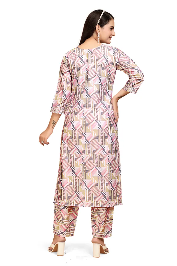 Pink_Rayon_Slub_Kurti_Pant_Set_For_Women