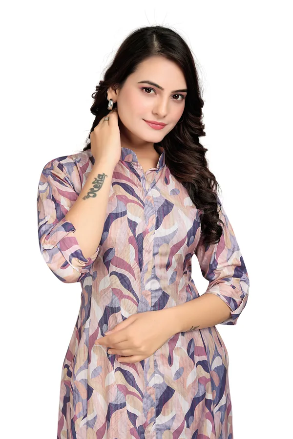 Pink_Rayon_Slub_Kurti_Pant_Set_For_Women