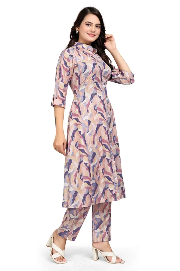Pink_Rayon_Slub_Kurti_Pant_Set_For_Women
