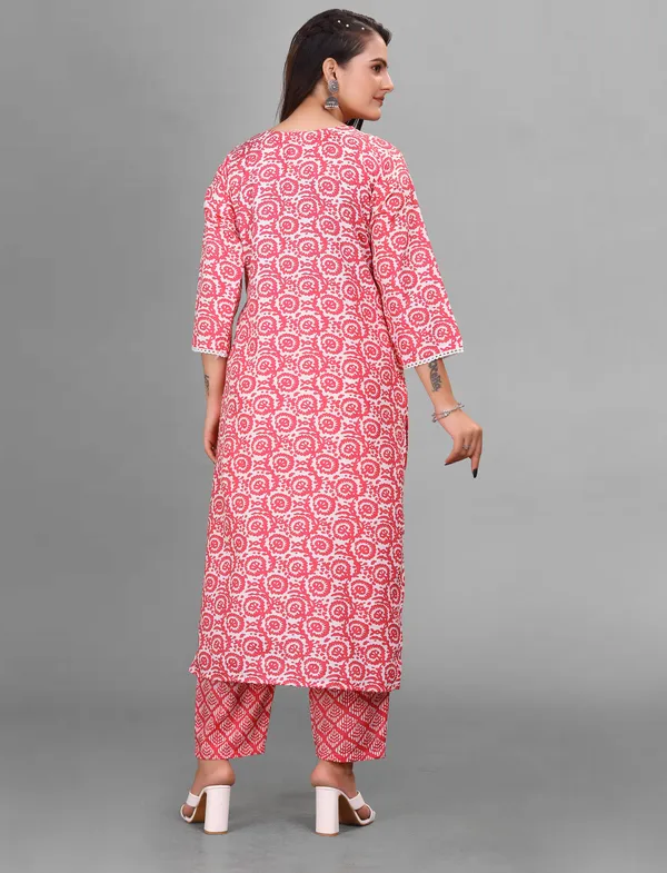 Gajari_Cotton_Blend_Kurti_Pant_Set_For_Women