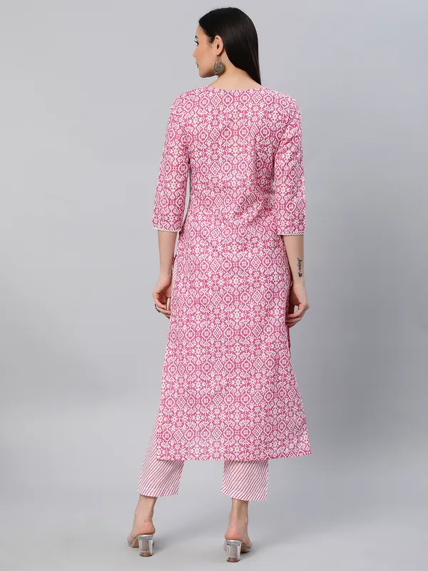 Light_Pink_Cotton_Blend_Kurti_Pant_Set_For_Women