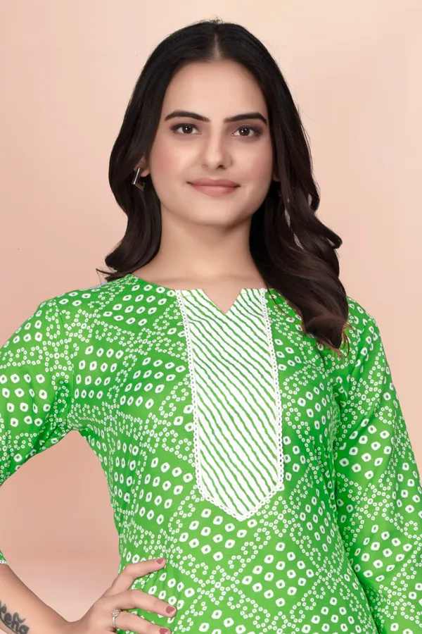 Parrot_Cotton_Blend_Kurti_Pant_Set_For_Women