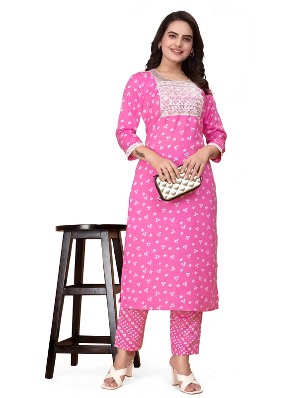 Pink_Cotton_Blend_Kurti_Pant_Set_For_Women
