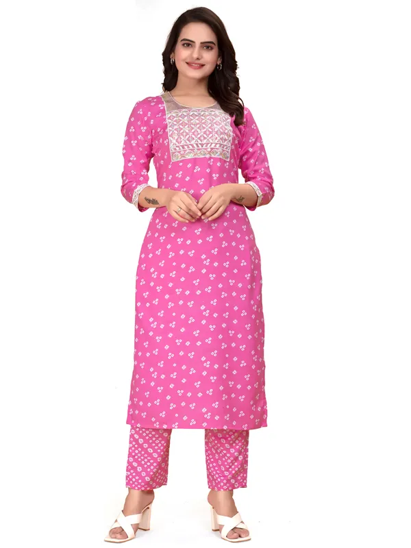 Pink_Cotton_Blend_Kurti_Pant_Set_For_Women