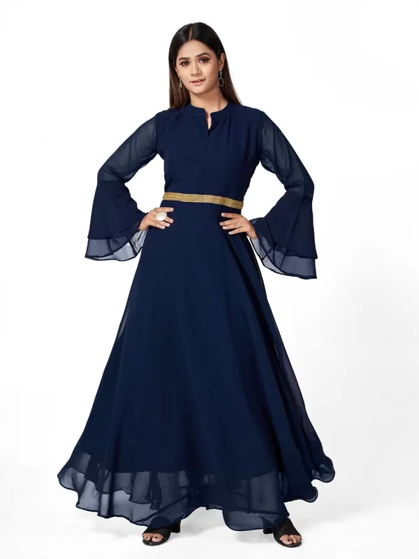 Navy_Blue_Georgette_Gown_For_Women