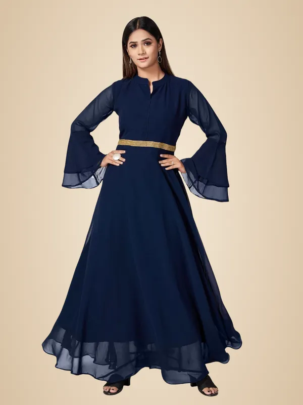 Navy_Blue_Georgette_Gown_For_Women