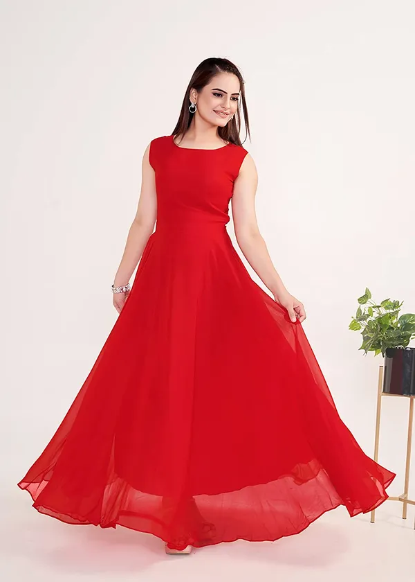 Red_Georgette_Gown_For_Women