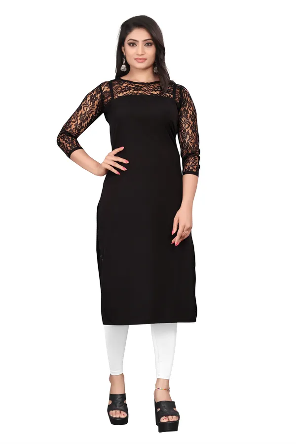 Black_Rayon_Slub_Kurti_For_Women