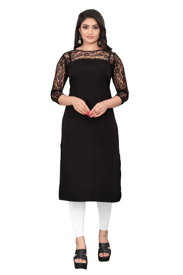 Black_Rayon_Slub_Kurti_For_Women