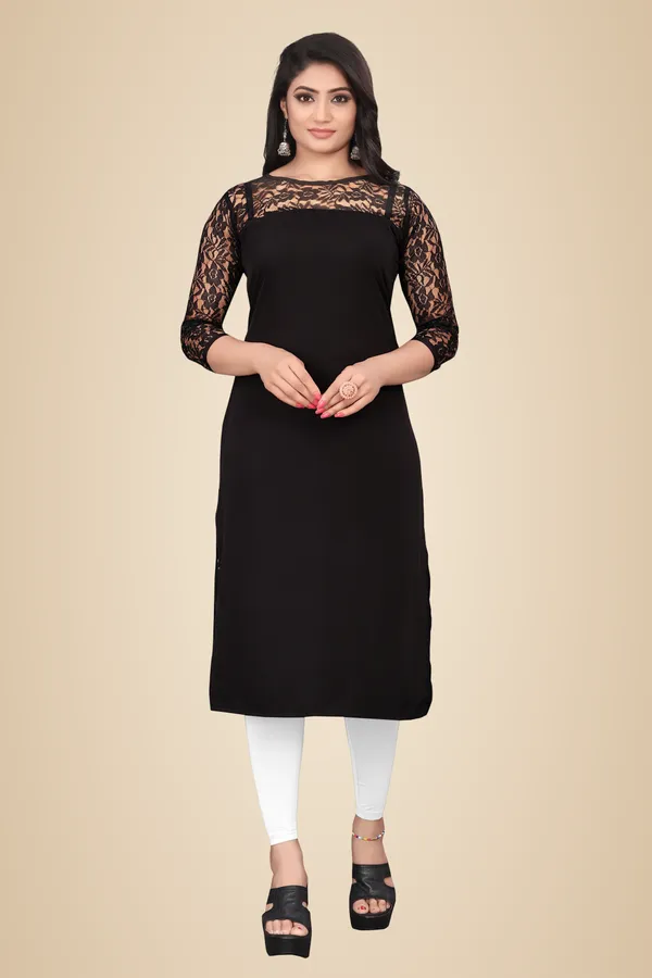 Black_Rayon_Slub_Kurti_For_Women