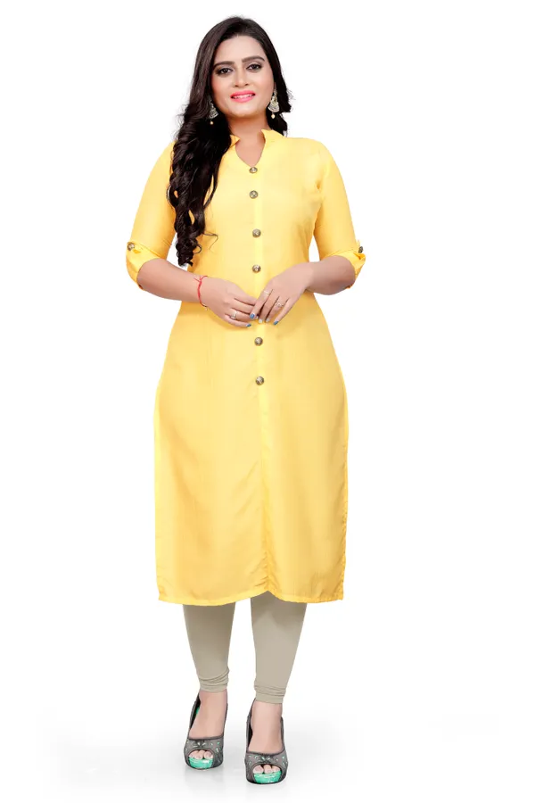 Yellow_Parampara_Kurti_For_Women