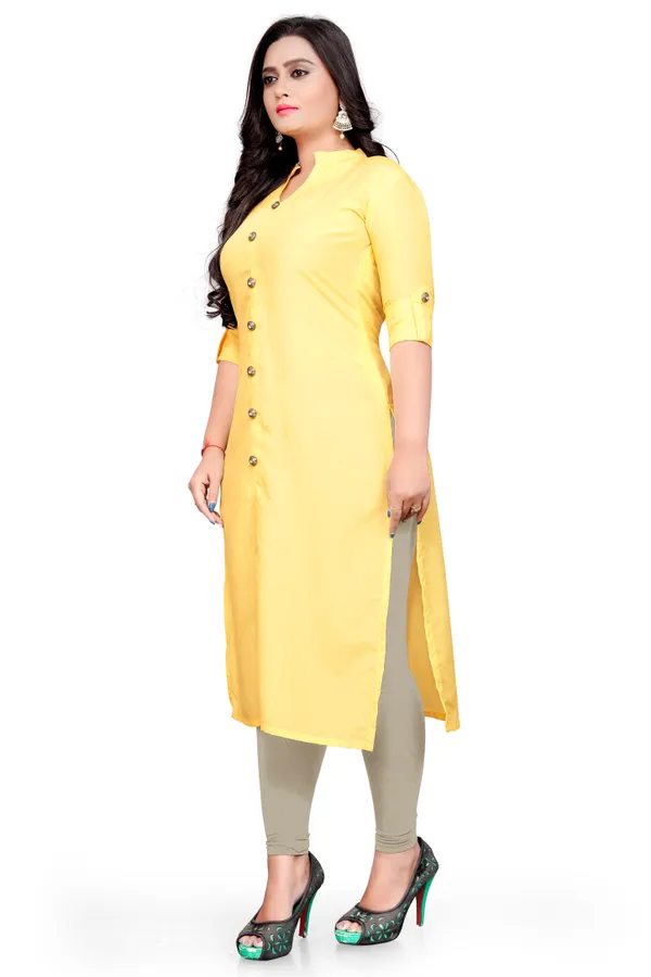Yellow_Parampara_Kurti_For_Women