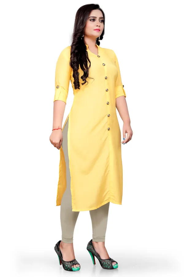 Yellow_Parampara_Kurti_For_Women