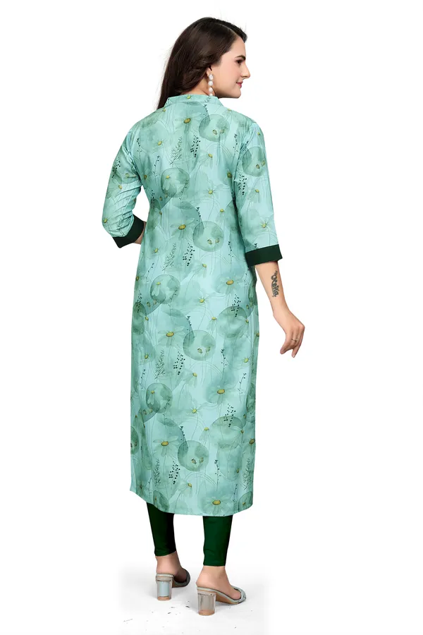 Green_Rayon_Slub_Kurti_For_Women