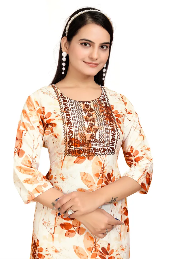Orange_Georgette_Kurti_For_Women