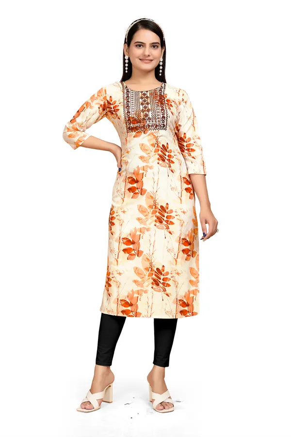 Orange_Georgette_Kurti_For_Women