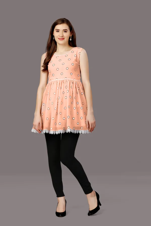 Peach_Georgette_Top_For_Women