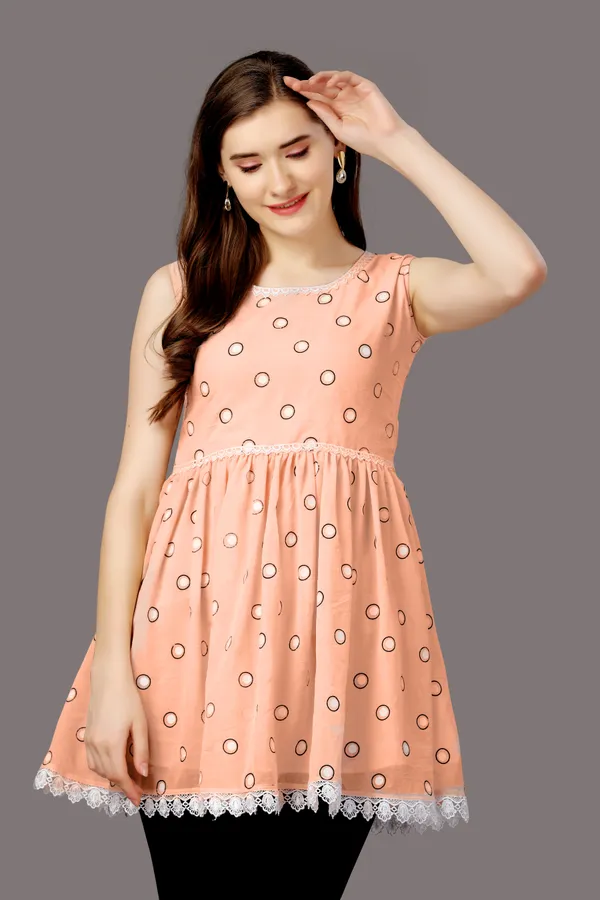Peach_Georgette_Top_For_Women