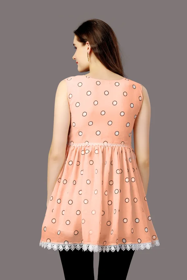 Peach_Georgette_Top_For_Women