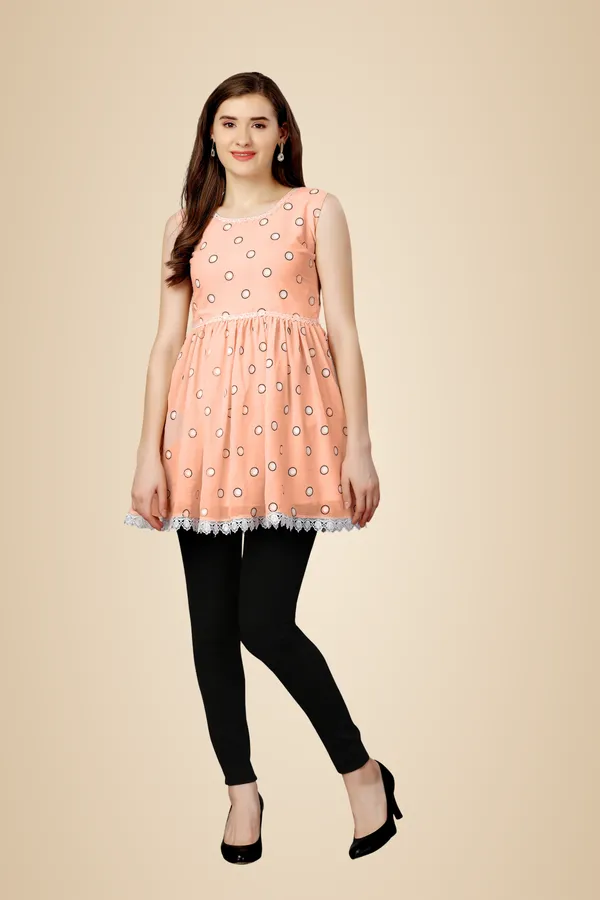 Peach_Georgette_Top_For_Women